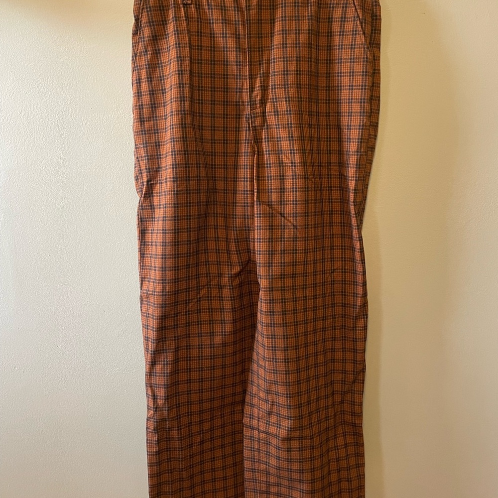 Levi's Women’s Math Club Slacks - Orange and Black Plaid